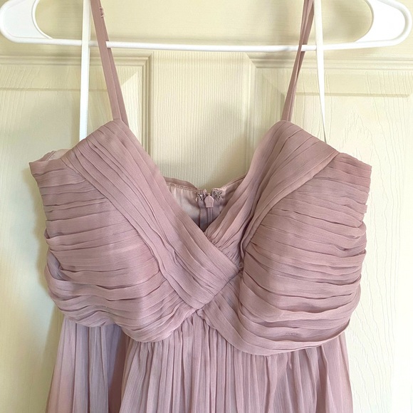 Prom/Wedding - Long Light Taupe/Mauve Spaghetti Strap Dress - Size M - minuet - Picture 5 of 6